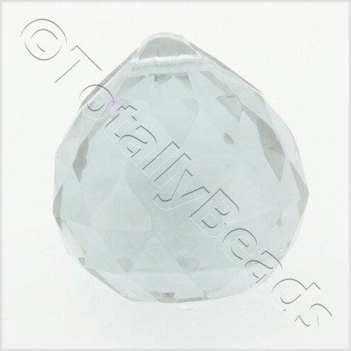 Glass Pendant Faceted Ball 20mm - Light Lilac