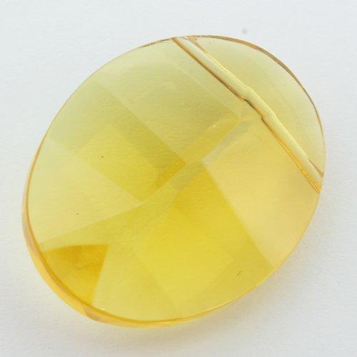 Glass Bead Facet Oval 22mm - Light Amber