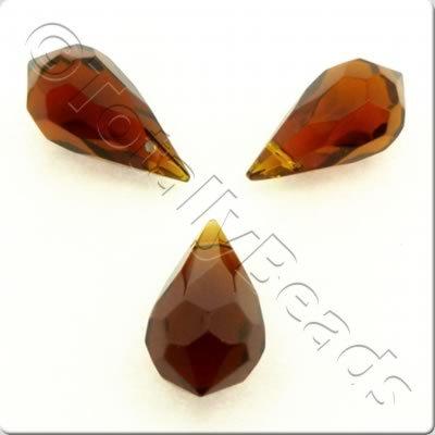 Faceted Teardrop 20x10mm - Brown