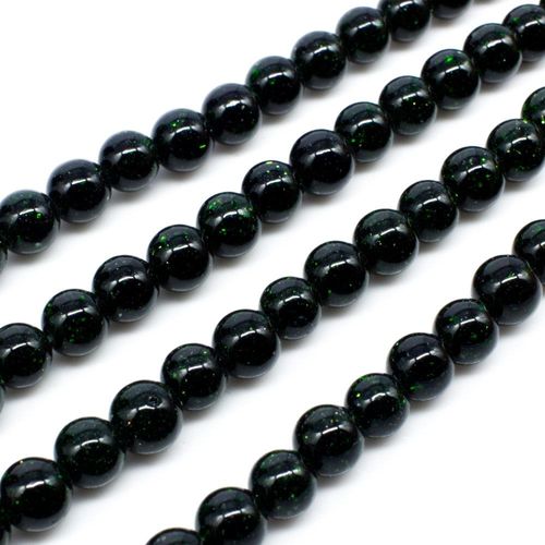 Green Sandstone Bead - 6mm Round 16