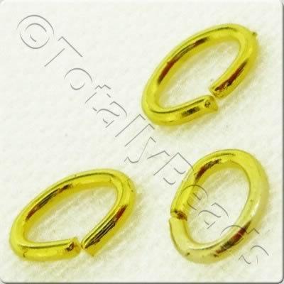 Jump Rings 4 x 6mm Oval - Gold Plated