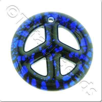 Lampwork Pendant - Peace 40mm - LPB43