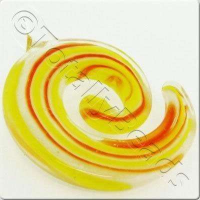 Lampwork Pendant - Swirl 63mm - LPR06