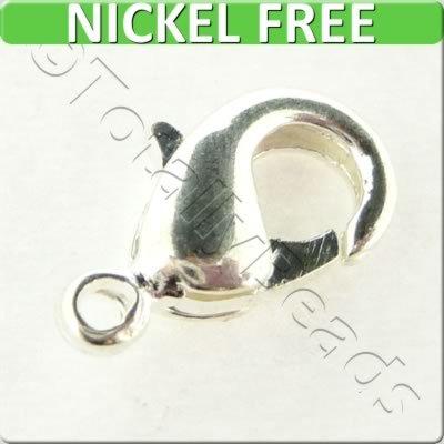 Lobster Clasp 12mm - Silver Plated - 10 Pieces