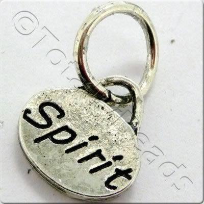Tibetan Silver Message Tag/Charm - Spirit 5pcs