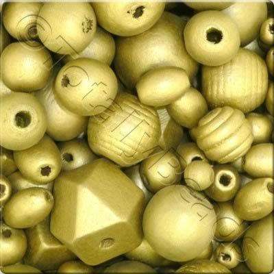 Wooden Bead Gold Mix