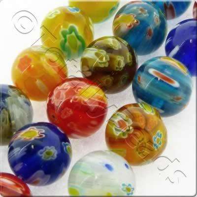 Millefiori Beads - Round 12mm - Mixed