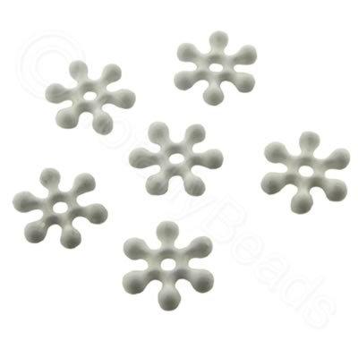 Snowflake Bead 8mm - White 30pcs