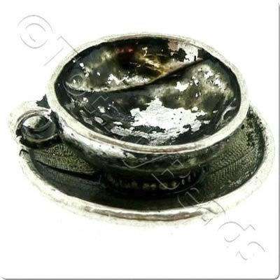 Tibetan Silver Charm - Tea Cup 2pcs