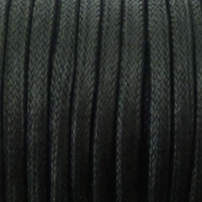 Wax Cotton Cord 5mm - Black - 1 Metre