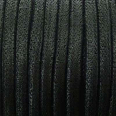 Wax Cotton Cord 5mm - Black - 1 Metre