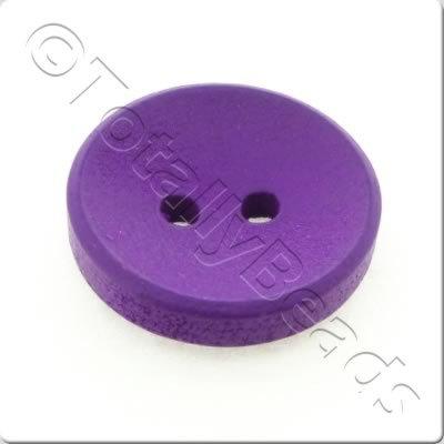 Concave Wooded Button 15mm - Purple
