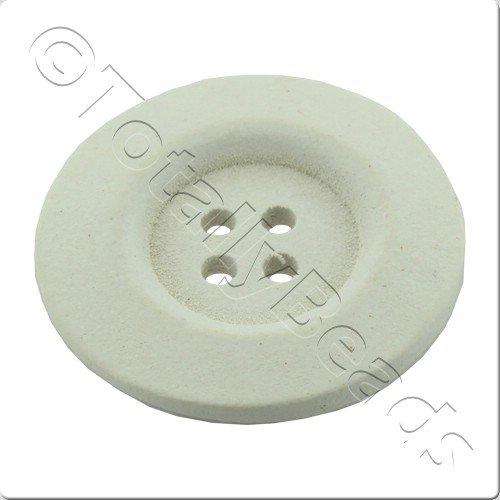 Wooden Button 50mm - White