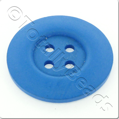 Wooden Button 50mm - Blue