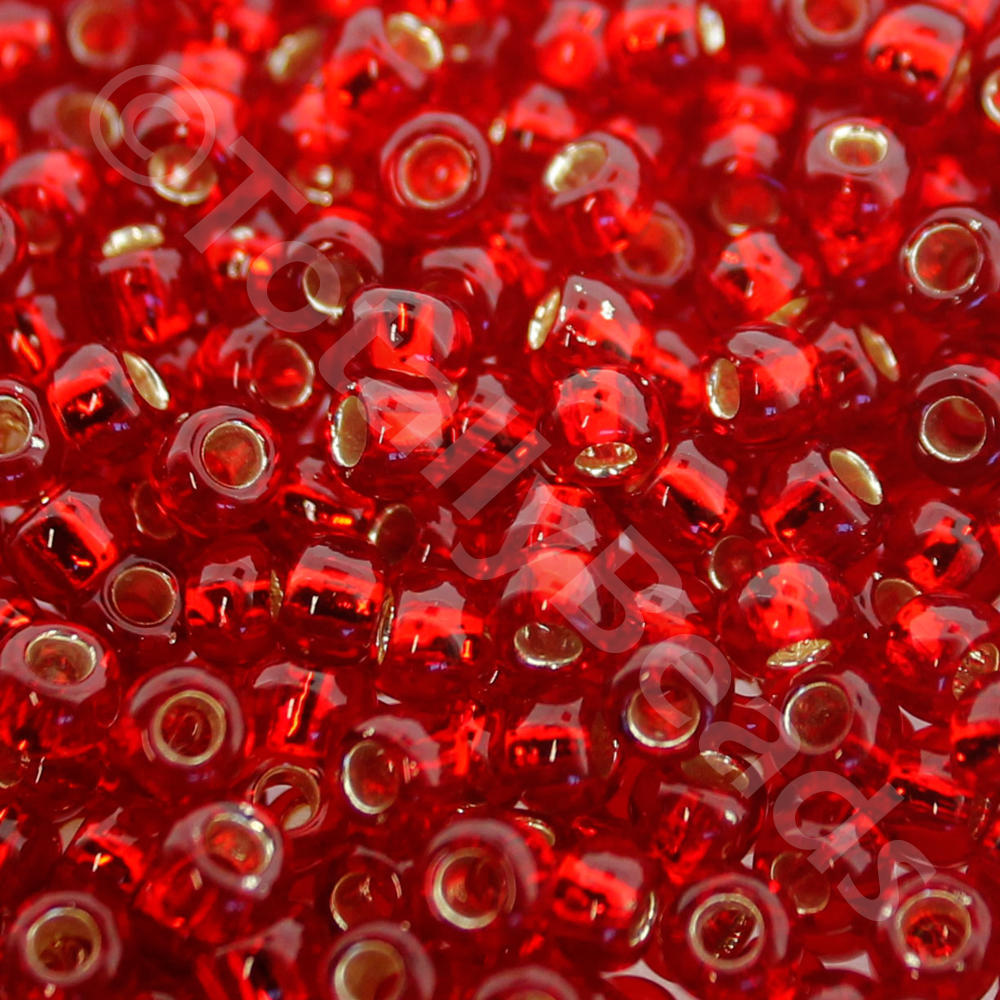 Toho Size 6 Seed Beads 10g - Silver Lined Ruby