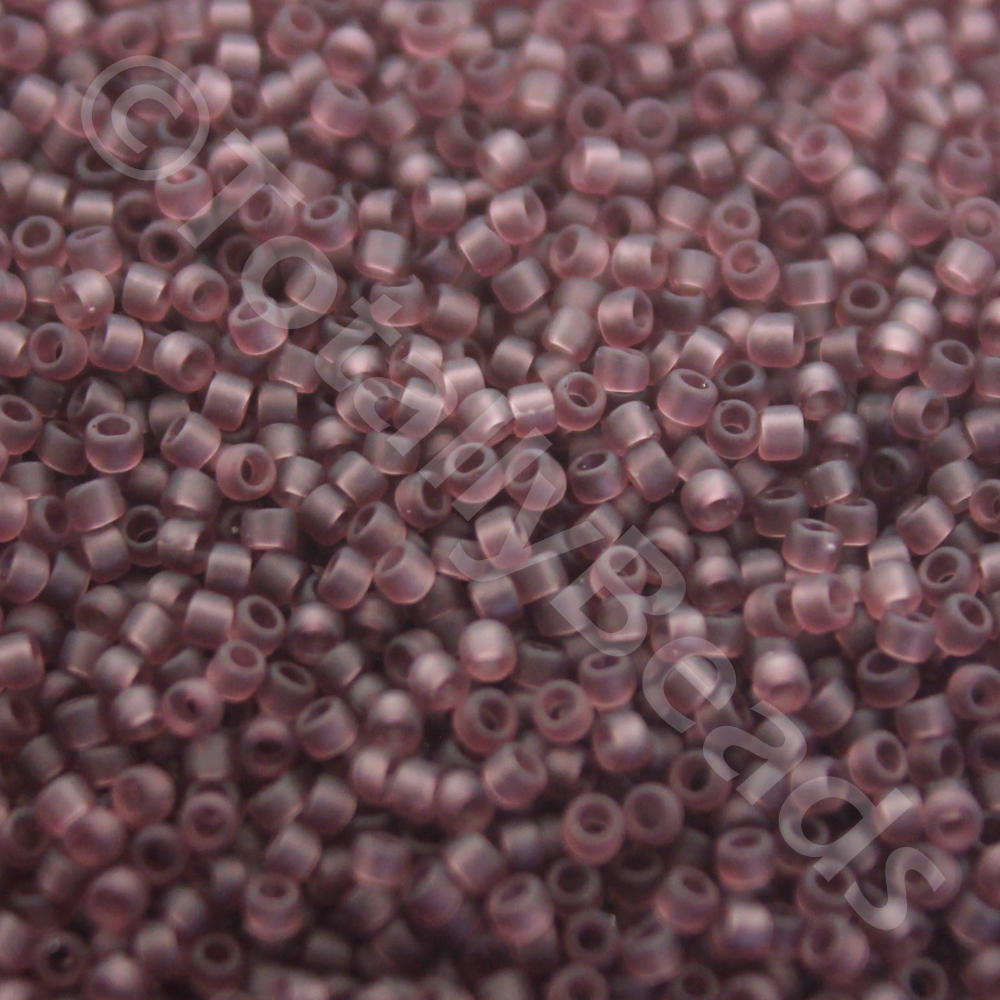 Toho Size 15 Seed Beads 10g - Trans Frosted Med Amethyst