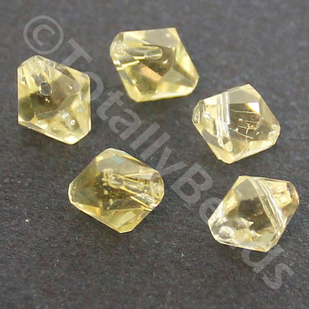 Crystal Bicone 6mm TOP DRILLED - Yellow 10pcs