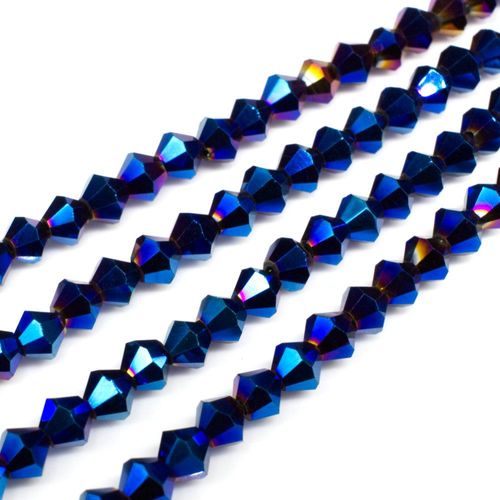 5mm crystal bicone beads blue iris — faceted for jewelry making and beadwork