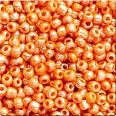Seed Beads Opaque Luster  Orange - Size 6 100g