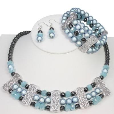 Regency Blue Filigree Jewellery Bead Pack