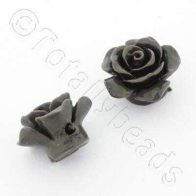 Acrylic Rose 15mm 1 Row - Grey 4pcs
