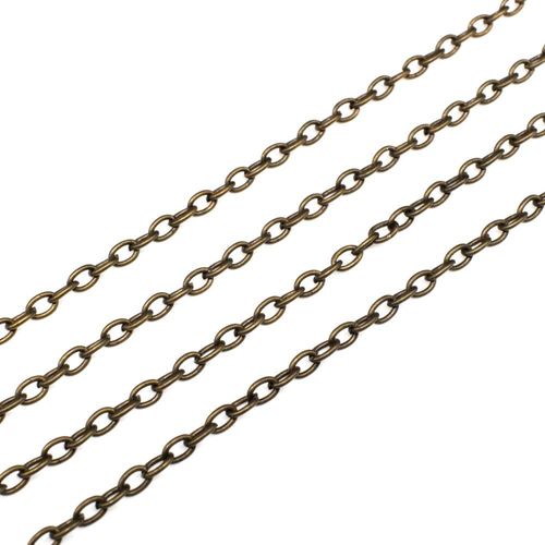 Chain Bronze Plated   Oval 4x3mm 1 metre for jewellery making