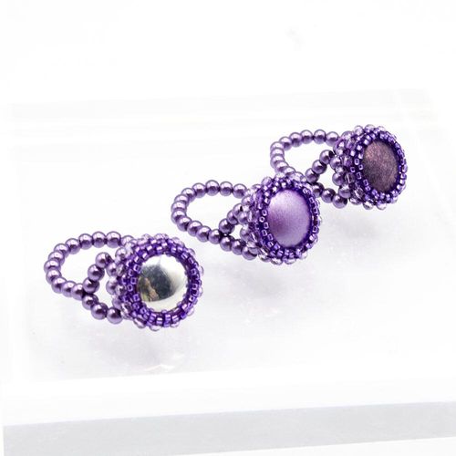 BC 2023 WK 6: Par Puca Bling Ring   Silver Amethyst 14mm 3pcs for jewellery making