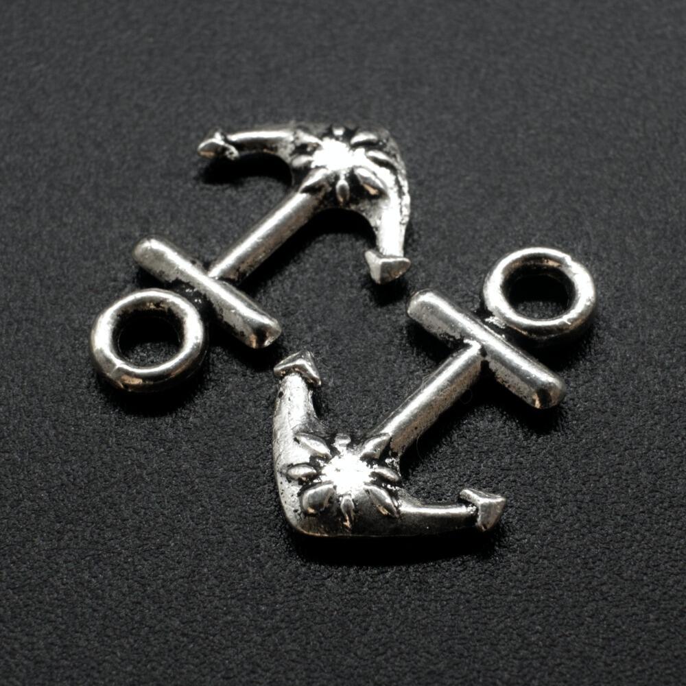 Antique Silver Metal Charm Anchor 20mm 10pcs for jewellery making