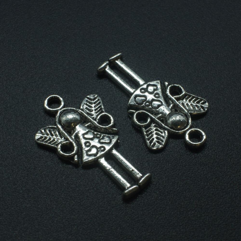Antique Silver Metal Charm Bead Fairy 25mm 10pcs for jewellery making