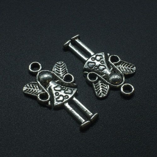 Antique Silver Metal Charm Bead Fairy 25mm 10pcs for jewellery making