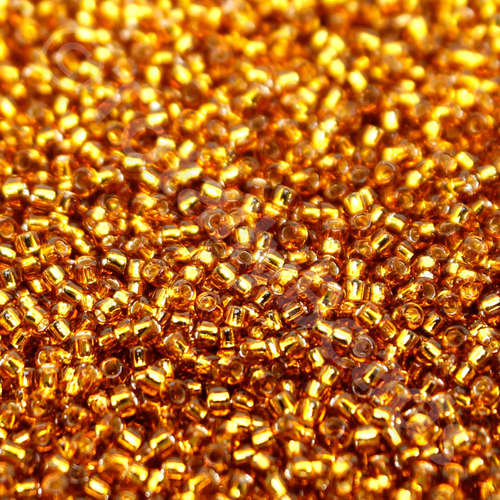 Toho Size 15 Seed Beads 10g - Silver Lined Topaz