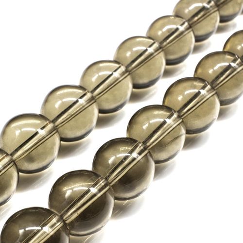 Glass Beads 16mm Round   Grey 14" String for jewellery making