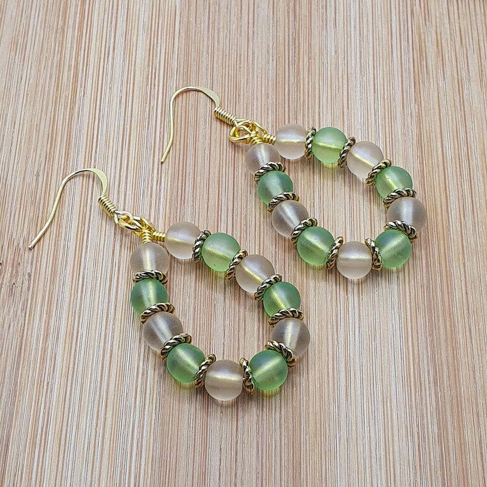 Chloe Earrings 2 Pairs lemon & lime earring making kit — DIY set with beads and instructions for creating handmade jewelry