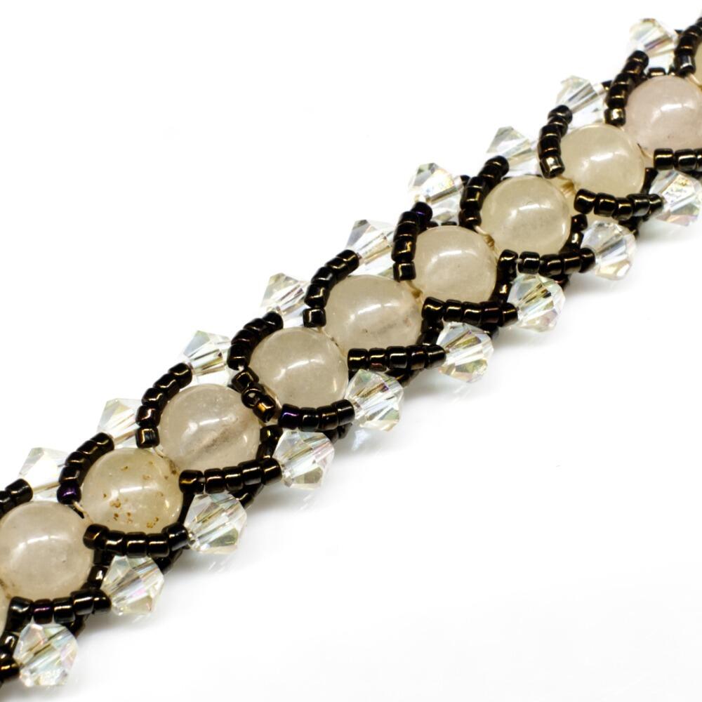 Flat Spiral Beaded Bracelet Yellow jade