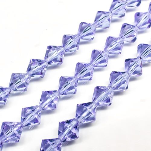 Glass Beads 8mm Bicone   Lilac 14" String for jewellery making