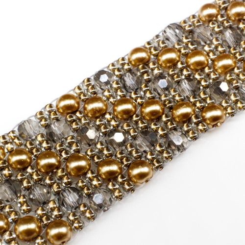 Dahlia Bracelet Makes 3 silver dust gold bracelet making kit — DIY set with beads and instructions for creating handmade jewelry