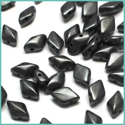 GemDuo Czech glass diamond-shaped beads