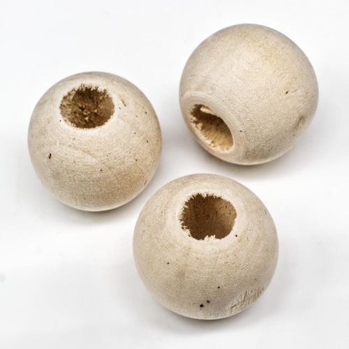 Wooden Bead   Round 20mm Natural 8pcs for jewellery making