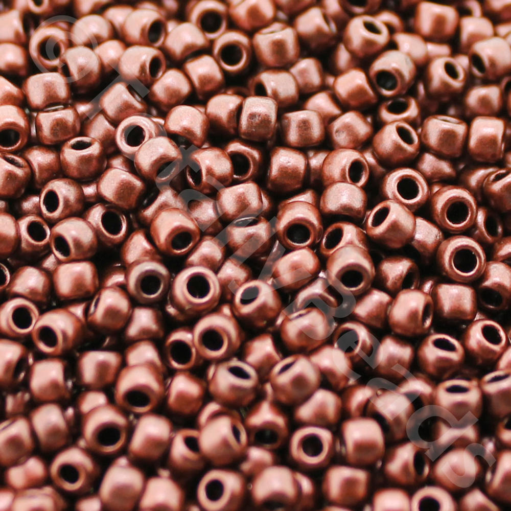 Toho Size 8 Seed Beads 10g -  Hybrid Met Suede Red Copper