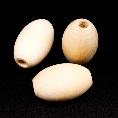 Wooden Bead   Rice 25mm Natural 6pc 6 Pieces for jewellery making