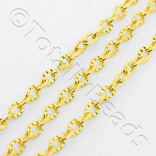 Chain Gold Plated - Oval Patterned 2x3mm