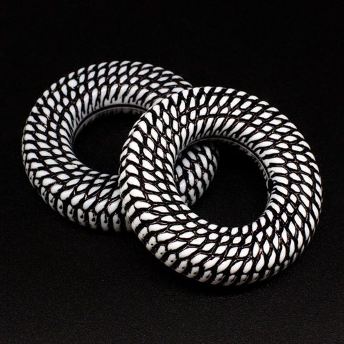 Acrylic Rope Beads Donut 41mm 3pcs   White for jewellery making