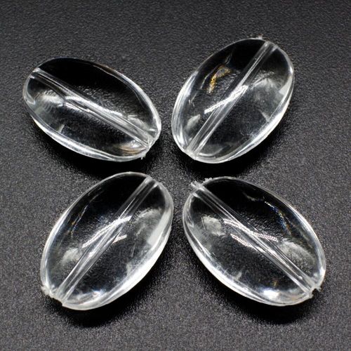 Acrylic Crystal Flat Oval Beads 19mm 20pcs   Clear for jewellery making