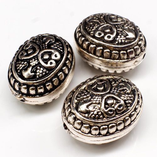 Acrylic Antique Silver Rice Beads 25mm 3pcs   Pattern for jewellery making
