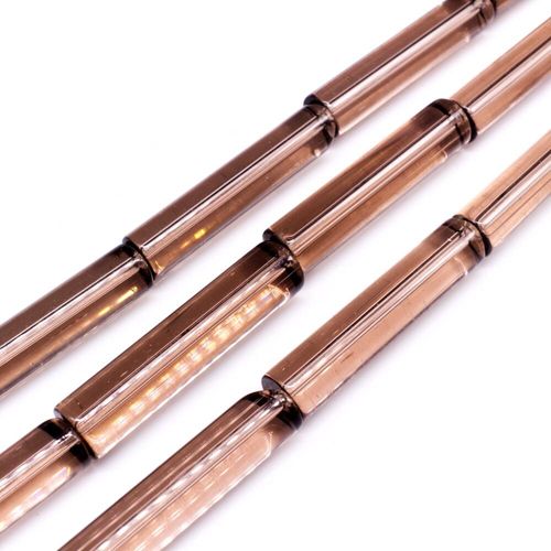 Glass Beads 39mm Tube   Grey 14" String for jewellery making