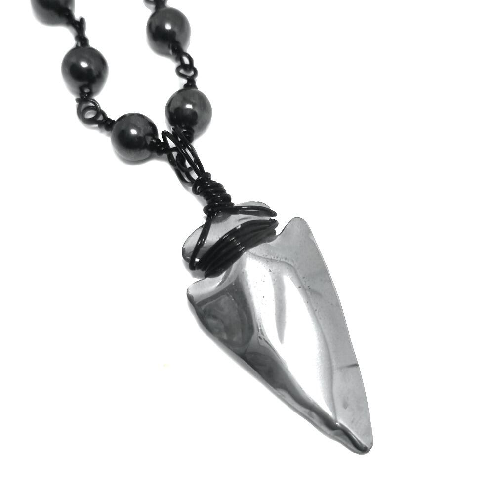 Hematite Arrow on Rosemary Chain silver jewelry making kit — DIY set with beads and instructions for creating handmade jewelry