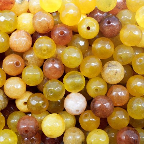 Dyed Jade 8mm Facet Round Beads Mix 45pc   Sunset pack of 8 for jewellery making