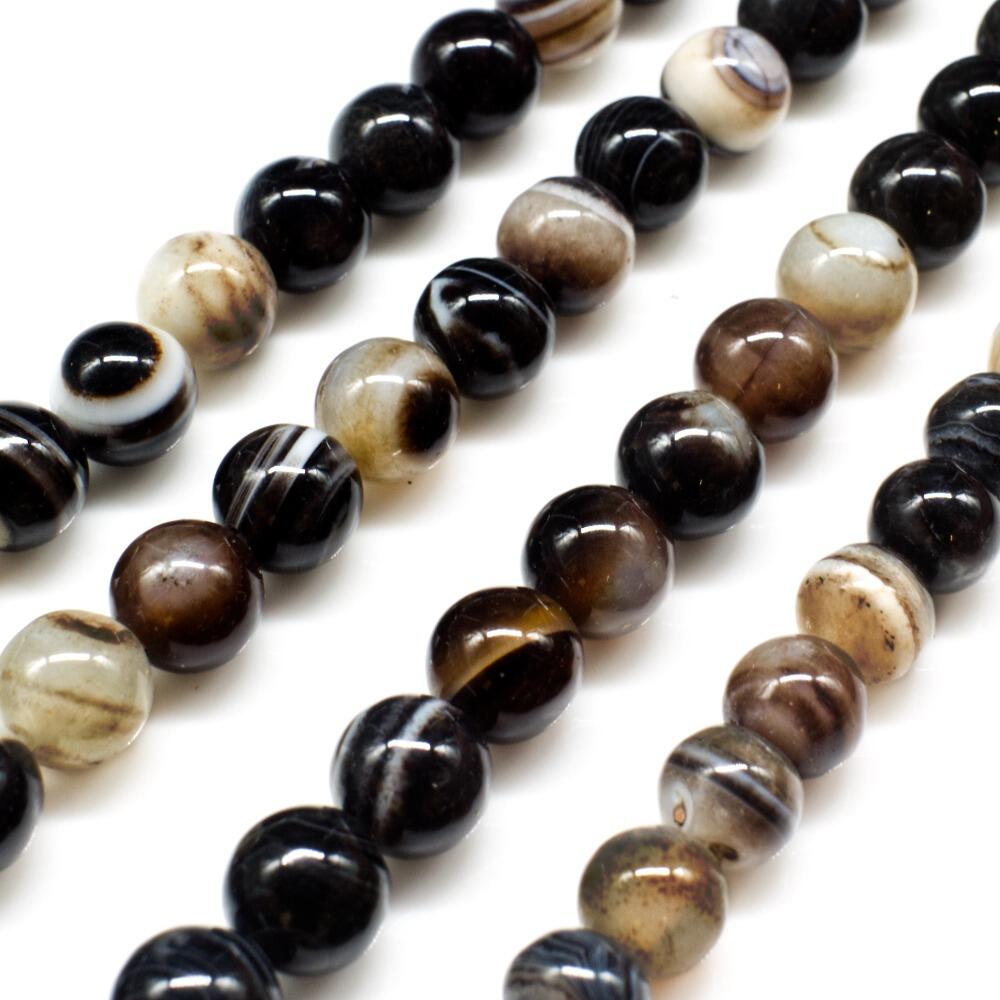 Banded Agate Round Beads 6mm 16