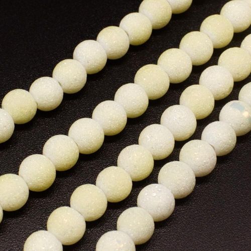 Druzy Round Glass Beads   6mm Yellow for jewellery making