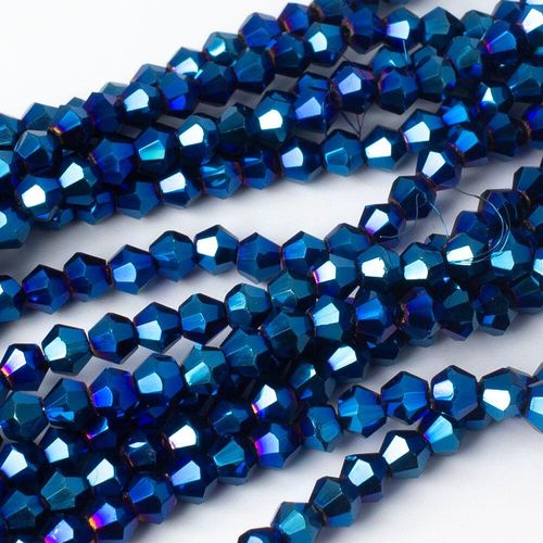 4mm crystal bicone beads blue iris — faceted for jewelry making and beadwork